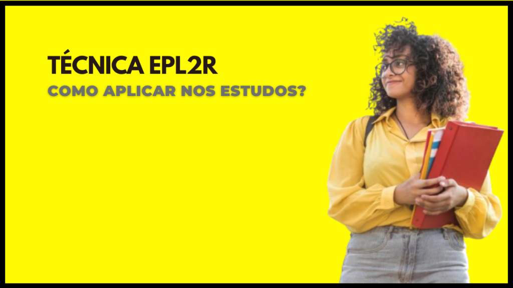 Menina segura livros para estudar usando a Técnica EPL2R.