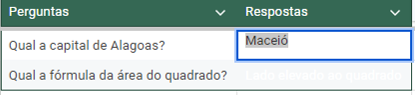 Exemplo de uso do Excel para criar flashcards.